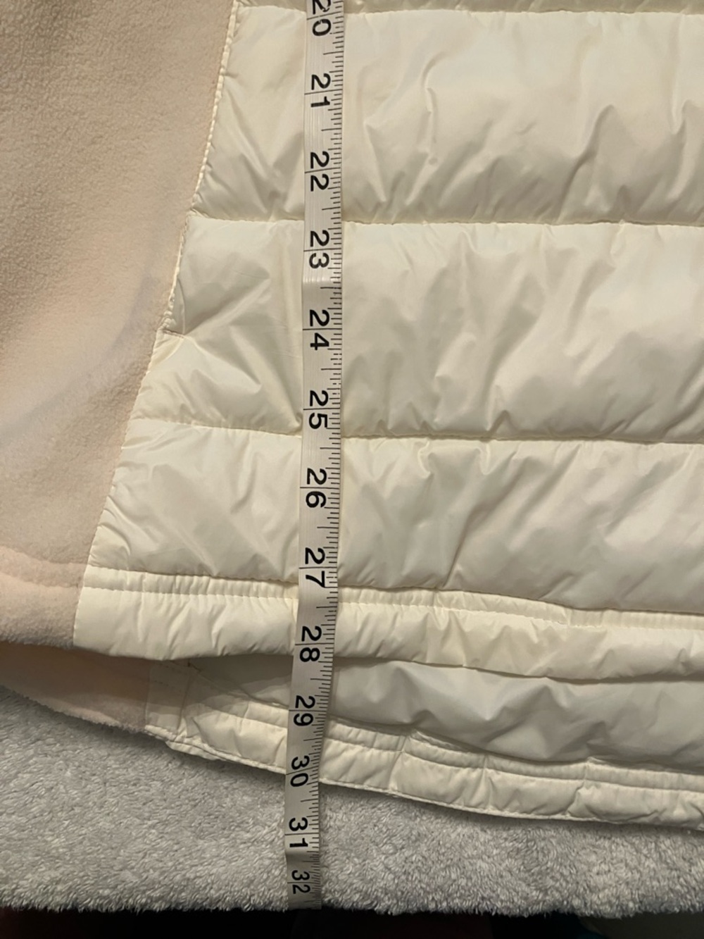 Lands' End Cream Quilted-Fleece Cowl Pullover - Picture 6 of 7
